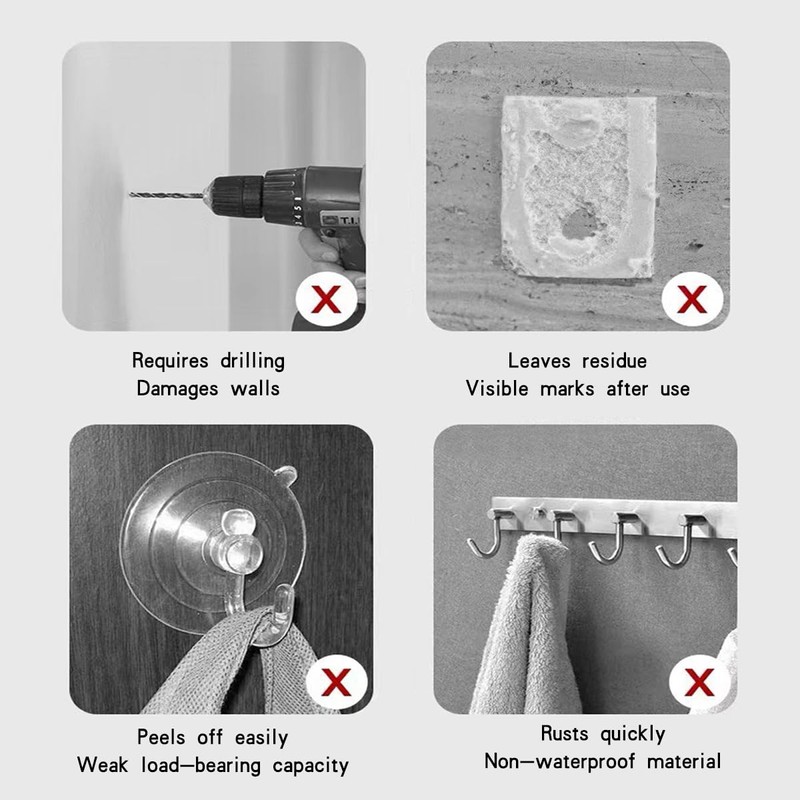 PapaPick Adhesive Wall Hook, 16 piece set heavy-duty thickened self-adhesive
