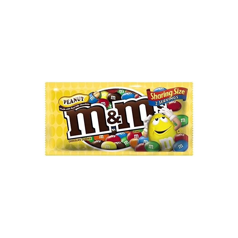 M&M'S Peanut Chocolate Candy Sharing Size Pouch 3.27 Ounce (Pack
