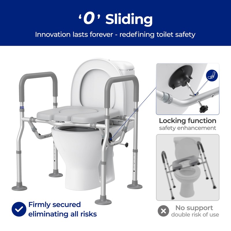 T1 Toilet Seat Riser for Seniors, Raised Toilet Seat with