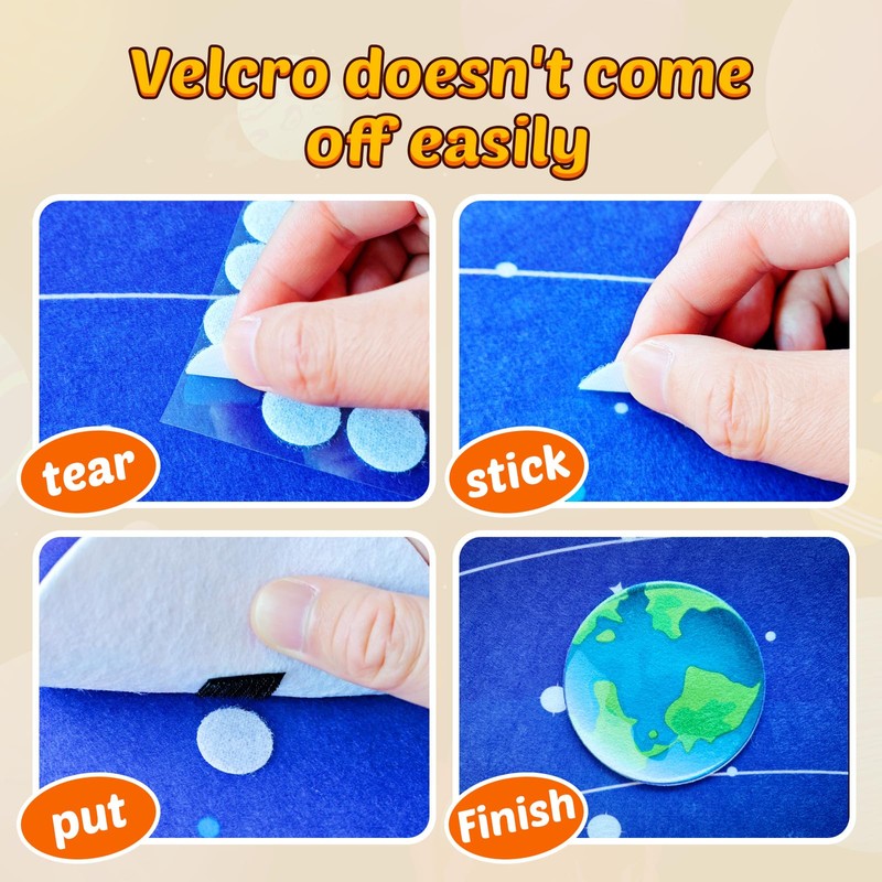 Felt space Story Board for Kids Learning Education Preschool Large