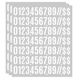 Large Number Stickers Waterproof Number Stickers Large (White, 1 Inch, Set of 3)