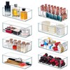 Qilinba 8 PACK Clear Stackable Drawer Organizer Bins, Plastic Organizer