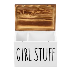 Ruaizel Tampon Holder for Bathroom, Feminine Product Organizer with Lid, Tampon Storage for Women, Feminine Products (white)