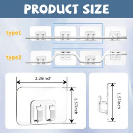 Hooks for Outdoor String Lights, 50Pcs Clear Clips with Waterproof Adhesive Strips, Heavy Duty Cable Clips Hooks for Hanging Outdoor Wedding Patio LED, Wall Wire Cord Holder for Porch Patio Decor