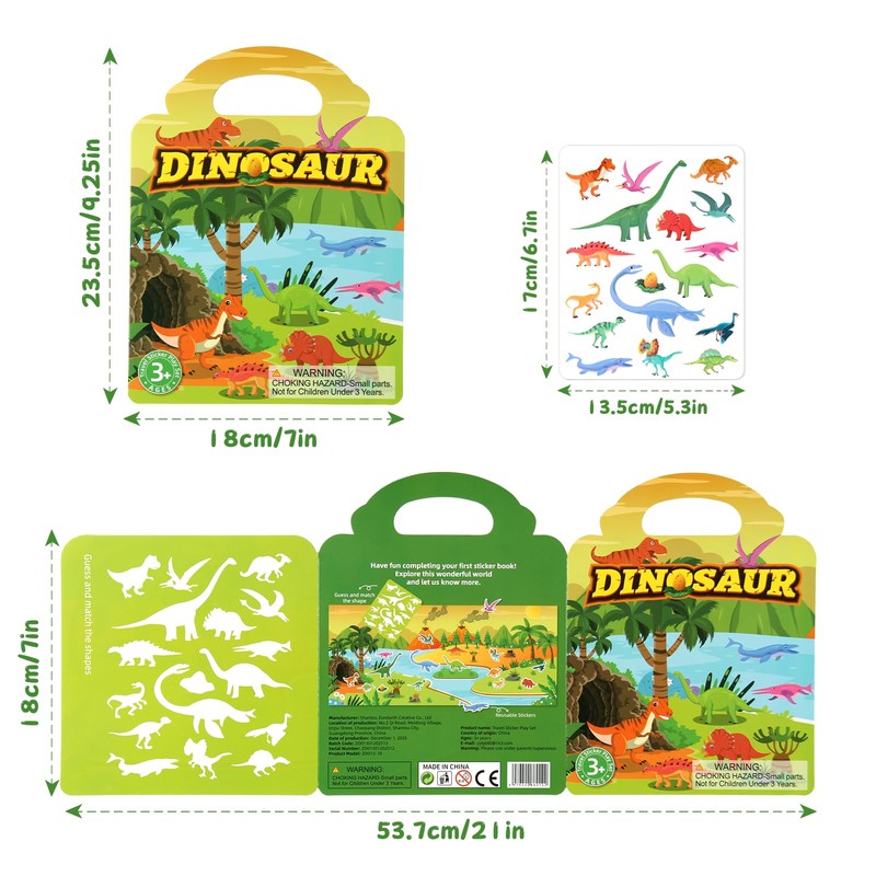 BuyCard 6 Pack Reusable Sticker Book for 2 3 4