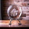 PIEFACTORY 2.3inch 3D Etched Leo Zodiac Sign Crystal Compatible with