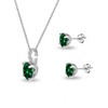 B. BRILLIANT Sterling Silver Simulated Emerald & White Topaz Oval