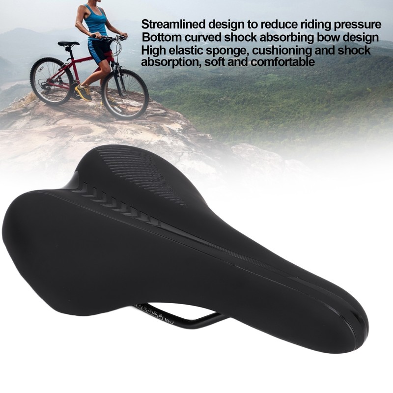 Bike Seat Thicken High Elastic Sponge Comfortable Waterproof Black Bicycle