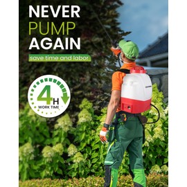 Battery Powered Backpack Sprayer 3 Gallon, CENCANON 100 PSI Electric Graden Sprayer Works with 12V Battery, Weed Yard Sprayer with Telescopic Wand, 5 Nozzles, 2.6 Ah Battery & Charger Included