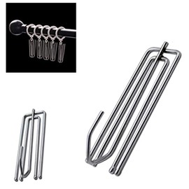 PLASTIFIC Pack of 20 Metal Curtain Hooks Pinch Pleat Header Tape Pins Heavy Duty Deep Prong Hooks Curtain Hooks for Window Door Bathroom Curtain (Silver)