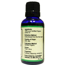 Lemon Essential Oil USDA Certified Organic 100% Pure (from Peel) Citrus Limonum