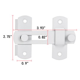 INIRET 4 Packs Barn Door Latches，3.93” x 2.75” Matte White Stainless Steel barn gate flip Door Latch Bi-fold Door Lock,Sliding Door Lock Gate Latches Wine Cabinet Closet Door Latches，White Finish