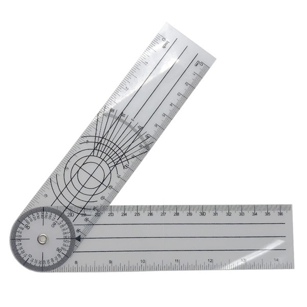 Garosa 5.5 Inch Folding Ruler Protractor Plastic 140mm Frosted Multi