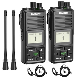 SAMCOM FPCN10A Two Way Radios Long Range 3000mAh Walkie Talkies for Adults Rechargeable 2 Way Radios UHF Programmable Handheld Business Radio with Earpieces,Group Call, 2 Packs