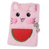 PESLNG Secret Diary Girl with Lock, Plush Notebook with Padlock,