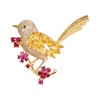 JadeAngel Broche para mujer, diseño de pájaro, gorrión, rosa, flor