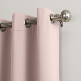 Sun Zero Easton Energy Saving Blackout Grommet Curtain Panel, 40" x 108", Blush Pink