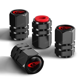 Subaru Air Valve Caps, Set of 4, Subaru Forester, Revogue, Impreza Sports, Legacy Outback, XV, Legacy Touring Wagon, Legacy B4, WRXS4, Impreza, Sambar Truck, Etc. Tire Valve Cap, Aluminum, Automotive Dress Up Parts, High Strength, Lightweight, Corrosion Resistant (Subaru, Black)