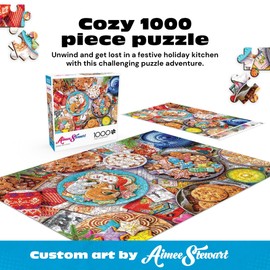 Buffalo Games - Aimee Stewart - Cookies and Cocoa - 1000 Piece Jigsaw Puzzle for Adults Challenging Puzzle Perfect for Game Nights - 1000 Piece Finished Size is 26.75 x 19.75, Large