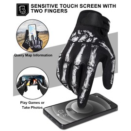 RIGWARL - Guantes de motocicleta para hombres y mujeres, con visualización táctil, transpirables, ligeros, antideslizantes, diseñados para montar en motocicleta, para senderismo, caza, ATV, MTB