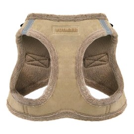 Voyager Step-in Plush Dog Harness – Soft Plush, Step in Vest Harness for Small and Medium Dogs by Best Pet Supplies - Latte Suede, XS (Chest: 13-14.5")