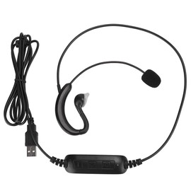 Headset, Ear Mounted USB Laptop Earphone Ear Hook USB Computer Notebook Headset Headphone Computer Notebook Accessory Microphone Line Controls