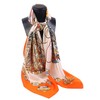 Grace Scarves 100% Silk Scarf, Extra-Large, Royal Drums, Orange