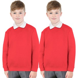 A2Z 4 Kids Girls Boys Unisex Club Scouts School Uniform - UF Jumper Red 2 Pack 11-12