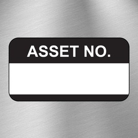 Asset Number Quality Control Labels- 250 Stickers 38mm x 22mm Black