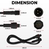 DITRIO 4PCS 4FT 3 Pin Extension Cable for RGB Underglow