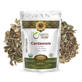 Organic Way Green Cardamom Cut & Sifted, Hari Elaichi (Elettaria cardamomum) - Adds Flavour | Organic & Kosher Certified | Non GMO & Gluten Free | USDA Certified | Origin - India (1/4LBS / 4OZ)