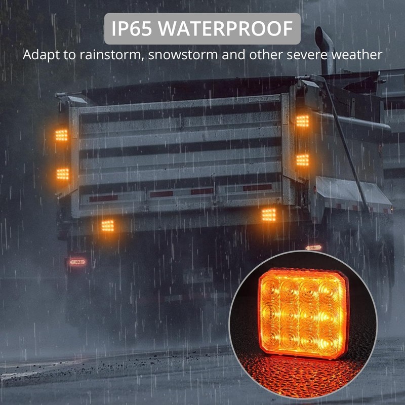 Justech 2 PCS 12 LED Rechargeable Square Emergency Flashing Lights,