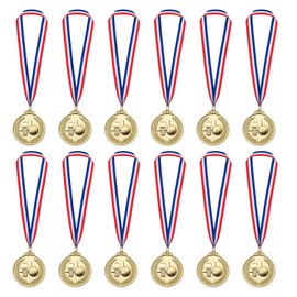 LZHZH 12 Pack Basketball Medals for Kids, Metals Gold Award Medals Suitable for Sports competitions Celebration and Party Favors