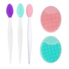 3PCS Silicone Exfoliating Lip Brush 2 in 1 Double-Sided Soft