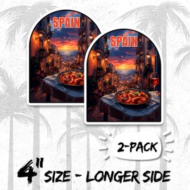 Spain Magnet 4 Inch 2-Pack Country Europe – Strong Vinyl Decorative Travel Magnets for Fridge Locker Kitchen Office – Cute Fun Aesthetic Cool Durable & Long-Lasting Souvenir ID44999