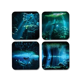 DV DESIGN 4 x Square Scuba Diving Coasters - Sea Ocean Diver Dive Underwater Gift #77910