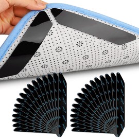 CKJ Pack of 32 Non-Slip Mats for Carpets, Washable Carpet Grippers, Non-Slip Mat, Reusable, Strong Adhesion, Non-Slip Carpet Underlay for Hard Floor