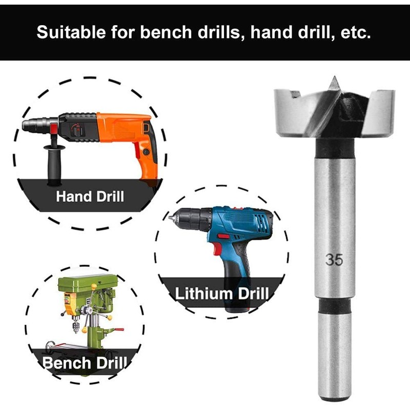 Malayas Forstner Wood Drilling 5 Pieces Drill Bit Set 15mm
