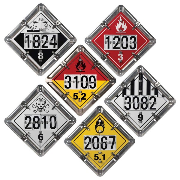 Numer-All Aluminum Flip File Placard, One Set with 6 Legends