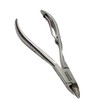 5in Nail Nippers with Curved Jaws and Foldable Spring Mechanism