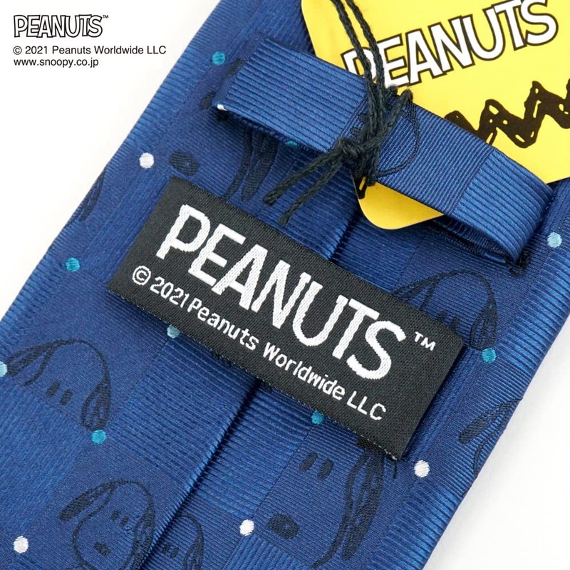 Peanuts PN914462 Snoopy Necktie, Navy Blue, Business Necktie, Gift, PN914462