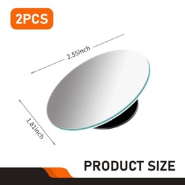 Ferianl 2Pcs Blind Spot Mirror, Round HD Glass Frameless Convex Rear View Mirrors with 360° Adjustable Exterior Accessories Stick for Cars SUV and Trucks