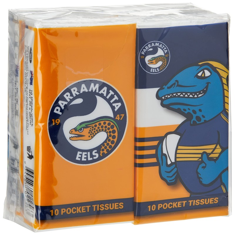 NRL Eels Mascot Pocket Tissues (Pack of 4)