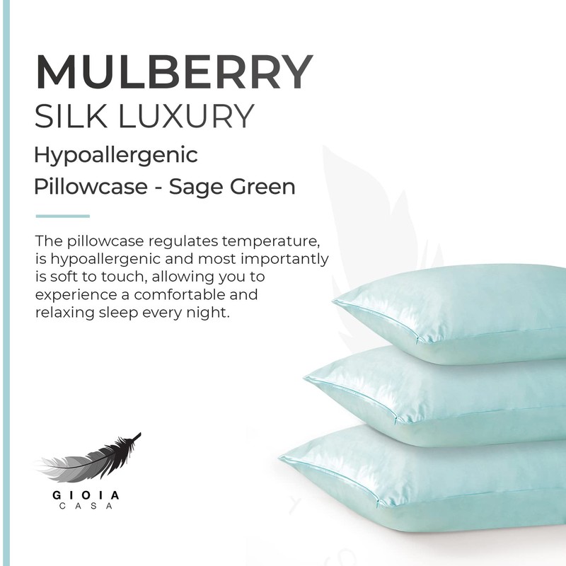 Gioia Casa Luxury Pillowcase - Sage Green, 1pc - Soft
