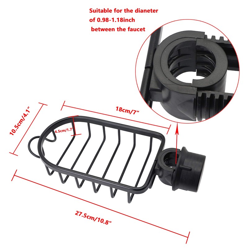 SinLoon Kitchen Faucet Sponge Holder, Sink Caddy Organizer, Space Aluminum