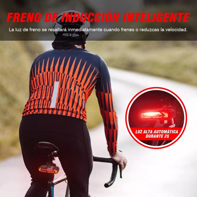 Trixter Luz Direccional Bicicleta Recargable Alarma Antirrobo Claxon