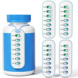 Colorwing 4 Pack Pill Reminder:Reusable Medication Tracker with Lanyard or Sticker.Simple Visual Tracker for Vitamins and Prescriptions, Replace the 7 Day Pill Box