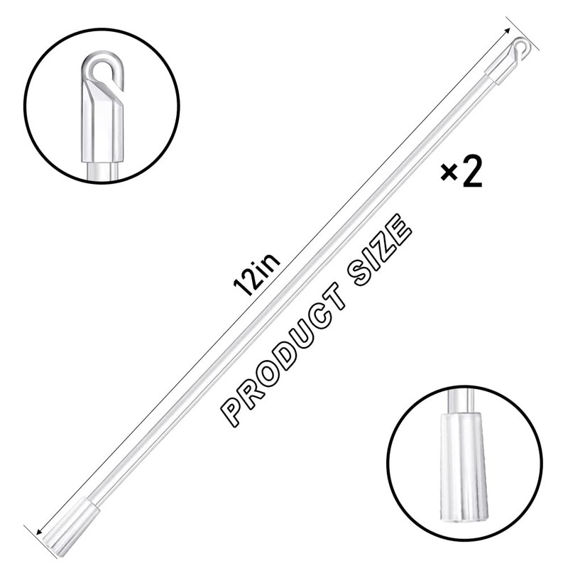 12 Inches Blind Wand, 2PCS Clear Blind Tilt Wand, Window