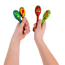 Fun Express Wooden Fiesta Maracas - 12 Pieces - Educational and Learning Activities for Kids