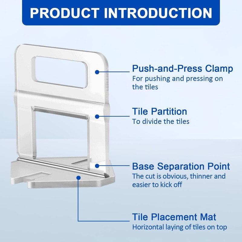 DGSL Tile Leveling System, 4650-Piece 1/8" Tile Spacers Clips Tile